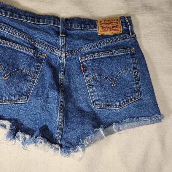 Levi Shorts Jean Womens Size 29 Blue Y2k Preppy Booty Cut Beach 501 Y2k Grunge - Picture 9 of 16